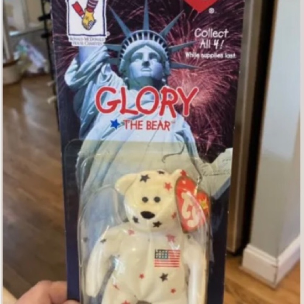 Liberty the bear 1999, McDonald’s Ty beanie baby, where in 1993 error.